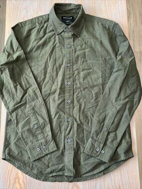 Bonobos cotton green button down oxford long sleeve shirt size medium